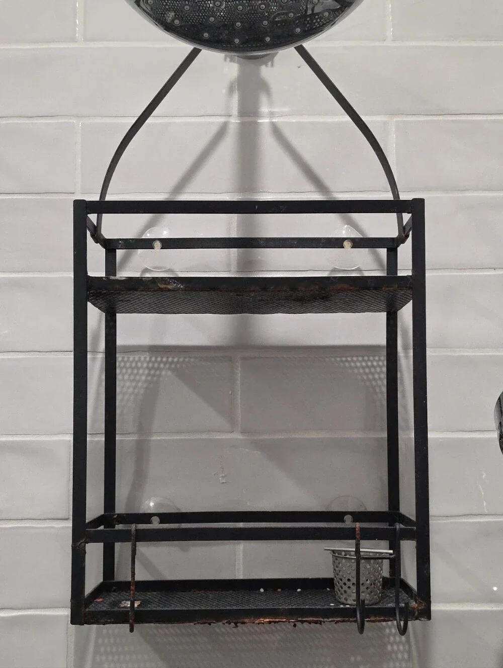 🔴Black Metal two-tier shower caddy. One size.